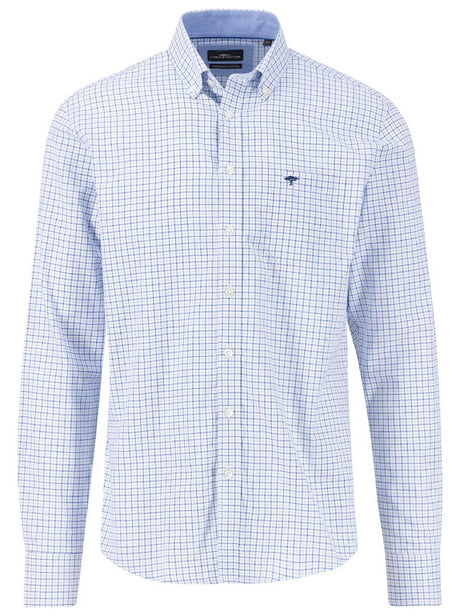 Fynch Hatton Shirts Fynch Hatton - Premium Cotton Multi Check Blue Shirt