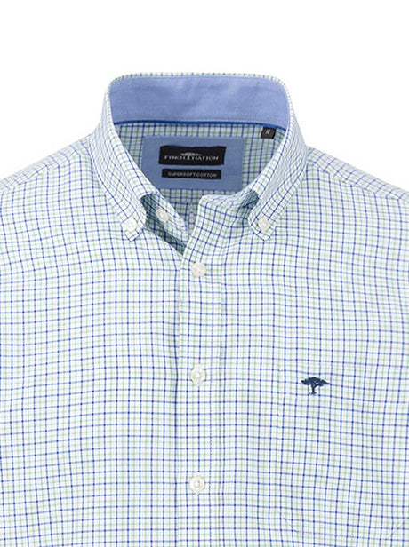 Fynch Hatton Shirts Fynch Hatton - Premium Cotton Multi Check Green Shirt