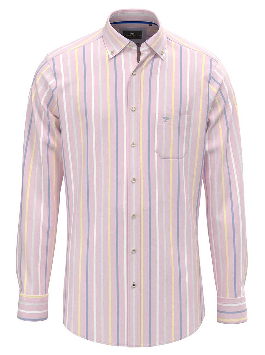 Fynch Hatton Shirts Fynch Hatton - Premium Cotton Pink Multi Stripe Shirt