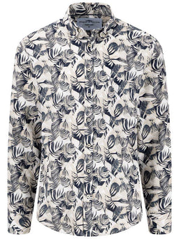 Fynch Hatton Shirts Fynch Hatton - Premium Linen Beige Fern Print Shirt