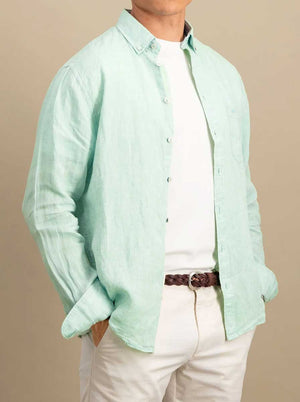 Fynch Hatton Shirts Fynch Hatton - Premium Linen Mint Shirt