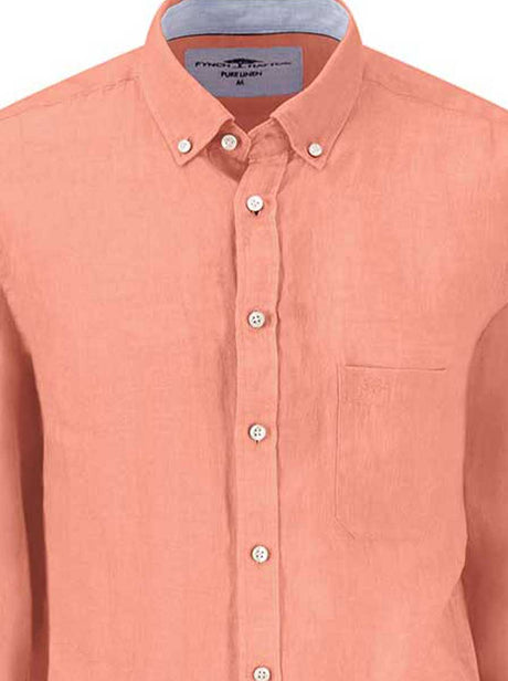 Fynch Hatton Shirts Fynch Hatton - Premium Linen Orange Shirt