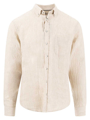 Fynch Hatton Shirts Fynch Hatton - Premium Linen Sand Stripe Shirt