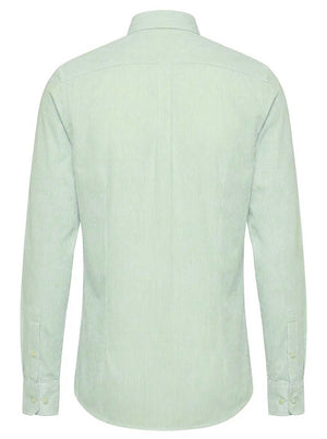 Fynch Hatton Shirts Fynch Hatton - Striped Oxford Cotton Long Sleeve Mint Shirt
