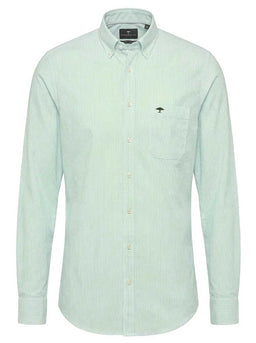 Fynch Hatton Shirts Fynch Hatton - Striped Oxford Cotton Long Sleeve Mint Shirt