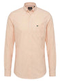 Fynch Hatton Shirts Fynch Hatton - Striped Oxford Cotton Long Sleeve Tangerine Shirt