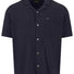 Fynch Hatton Short Sleeve Shirts Fynch Hatton - Cotton/Linen Navy Short Sleeve Knitted Shirt
