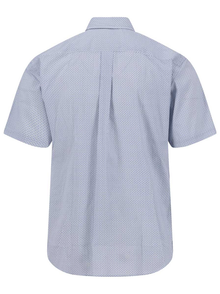 Fynch Hatton Short Sleeve Shirts Fynch Hatton - Cotton Micro Print New Breeze Short Sleeve Shirt