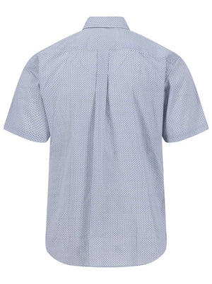 Fynch Hatton Short Sleeve Shirts Fynch Hatton - Cotton Micro Print New Breeze Short Sleeve Shirt