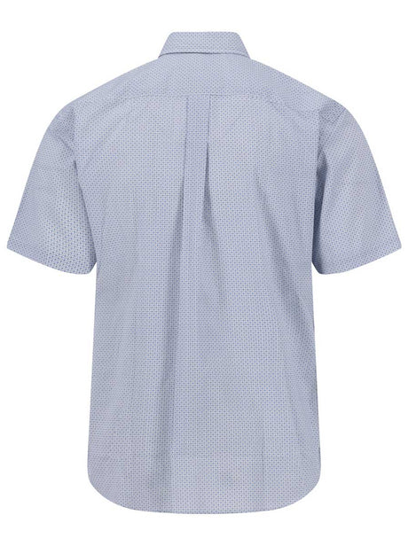 Fynch Hatton Short Sleeve Shirts Fynch Hatton - Cotton Micro Print New Breeze Short Sleeve Shirt