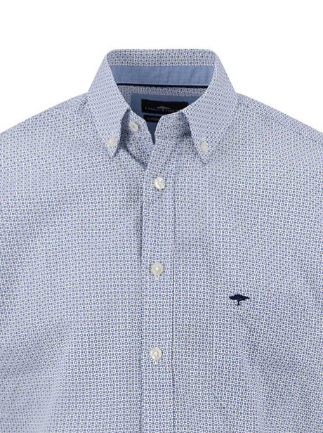 Fynch Hatton Short Sleeve Shirts Fynch Hatton - Cotton Micro Print New Breeze Short Sleeve Shirt