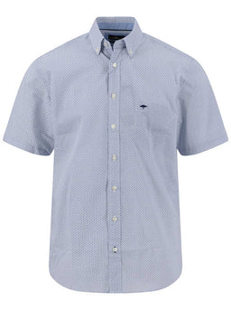 Fynch Hatton Short Sleeve Shirts Fynch Hatton - Cotton Micro Print New Breeze Short Sleeve Shirt