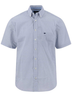 Fynch Hatton Short Sleeve Shirts Fynch Hatton - Cotton Micro Print New Breeze Short Sleeve Shirt