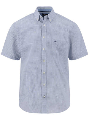 Fynch Hatton Short Sleeve Shirts Fynch Hatton - Cotton Micro Print New Breeze Short Sleeve Shirt