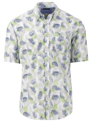 Fynch Hatton Short Sleeve Shirts Fynch Hatton - Fern Print Short Sleeve Shirt