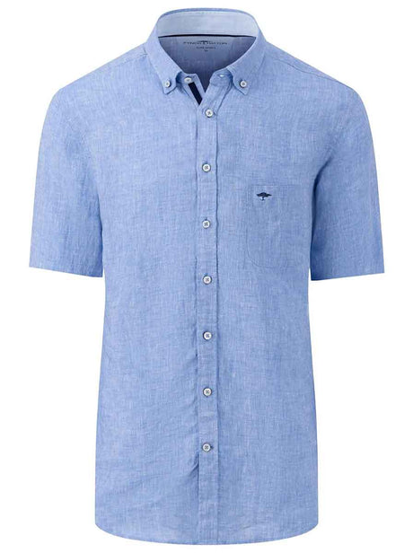 Fynch Hatton Short Sleeve Shirts Fynch Hatton - Linen Short Sleeve Shirt