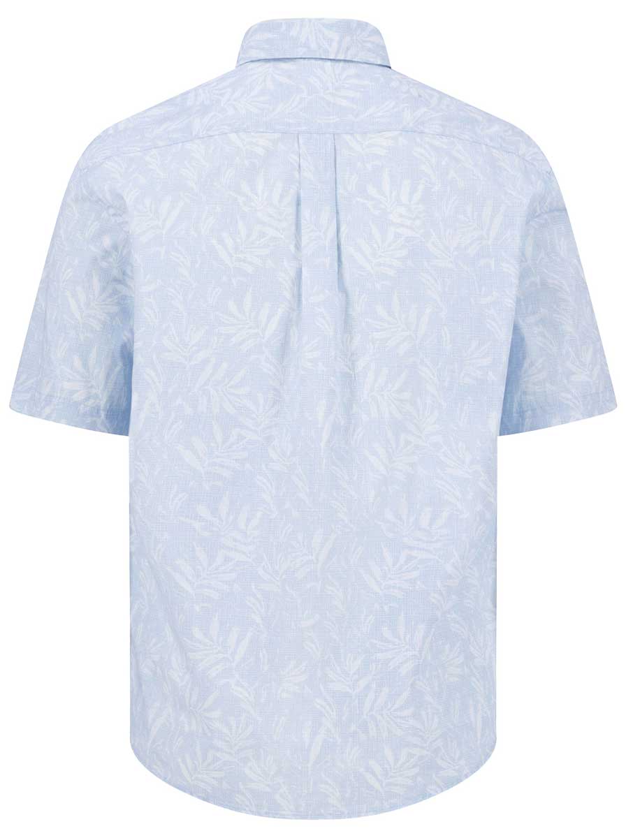 Fynch Hatton Short Sleeve Shirts Fynch Hatton - Premium Cotton Fern Print New Breeze Short Sleeve Shirt