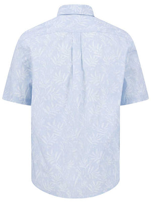 Fynch Hatton Short Sleeve Shirts Fynch Hatton - Premium Cotton Fern Print New Breeze Short Sleeve Shirt