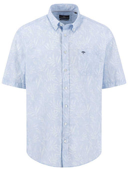 Fynch Hatton Short Sleeve Shirts Fynch Hatton - Premium Cotton Fern Print New Breeze Short Sleeve Shirt