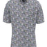 Fynch Hatton Short Sleeve Shirts Fynch Hatton - Premium Cotton Navy Leaf Print Short Sleeve Shirt