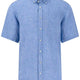 Fynch Hatton Short Sleeve Shirts Fynch Hatton - Premium Linen Blue Short Sleeve Shirt