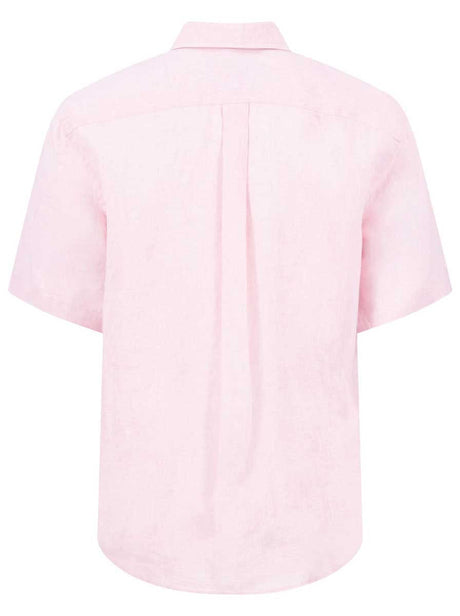 Fynch Hatton Short Sleeve Shirts Fynch Hatton - Premium Linen Magnolia Short Sleeve Shirt