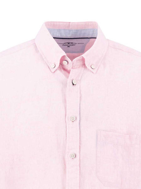 Fynch Hatton Short Sleeve Shirts Fynch Hatton - Premium Linen Magnolia Short Sleeve Shirt