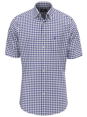 Fynch Hatton Short Sleeve Shirts Fynch Hatton - Seer Sucker Gingham Check Short Sleeve Shirt