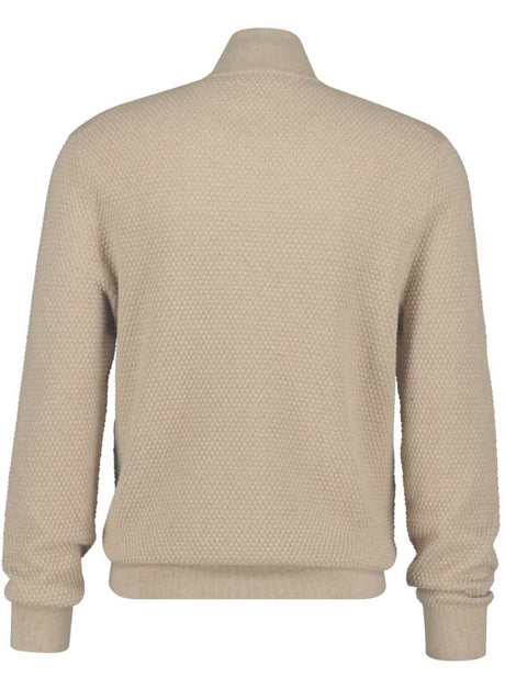 Gant Knitwear & Jumpers Gant - Cream Popcorn Weave 1/4 Zip Jumper