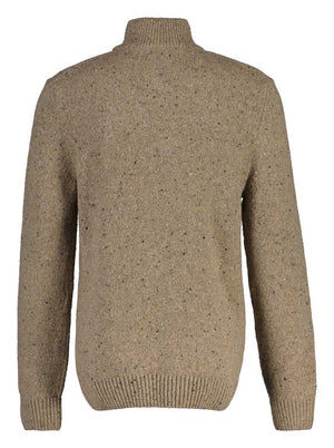 Gant Knitwear & Jumpers Gant - Dark Sand Nepps Knit Mock Neck Jumper