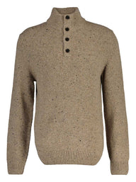 Gant Knitwear & Jumpers Gant - Dark Sand Nepps Knit Mock Neck Jumper