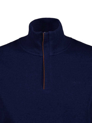 Gant Knitwear & Jumpers Gant - Persian Blue Sacker Rib Half Zip Sweater