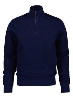 Gant Knitwear & Jumpers Gant - Persian Blue Sacker Rib Half Zip Sweater