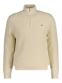 Gant Knitwear & Jumpers Gant - Textured Cotton Half Zip Cream Jumper