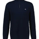 Gant Knitwear & Jumpers Gant - Textured Cotton Half Zip Evening Blue Jumper