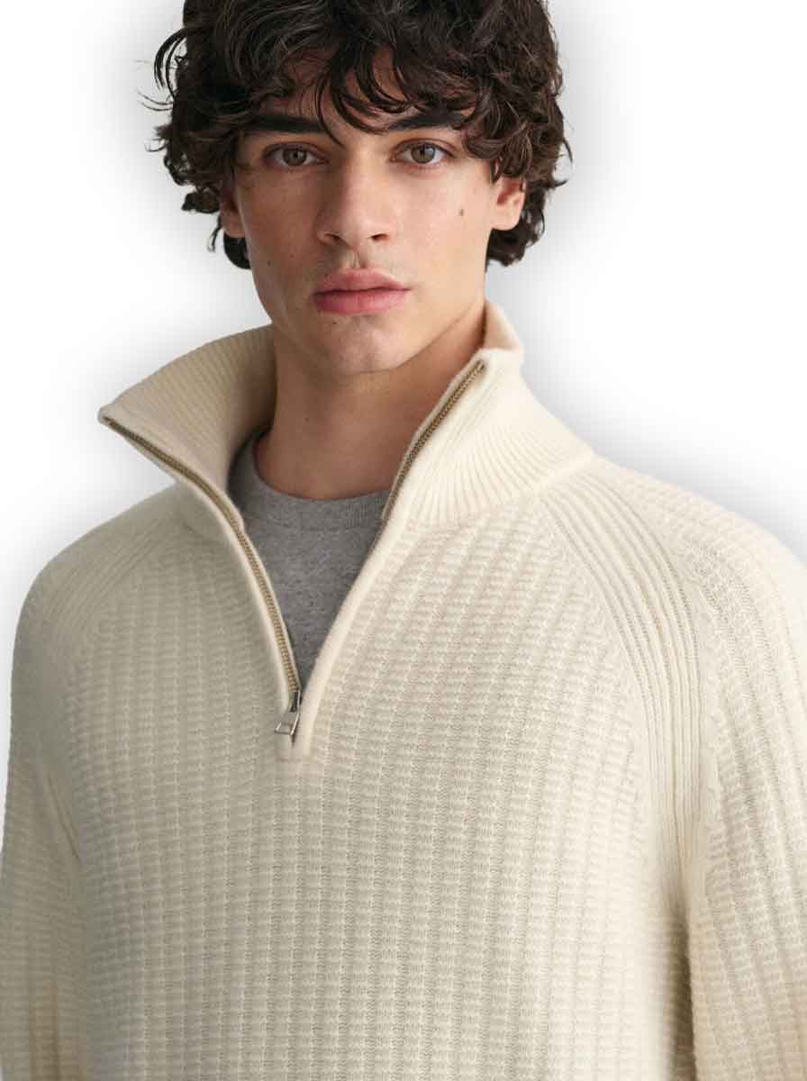 GANT - Textured Half-Zip Sweater at Andrew Gardner, Wendover