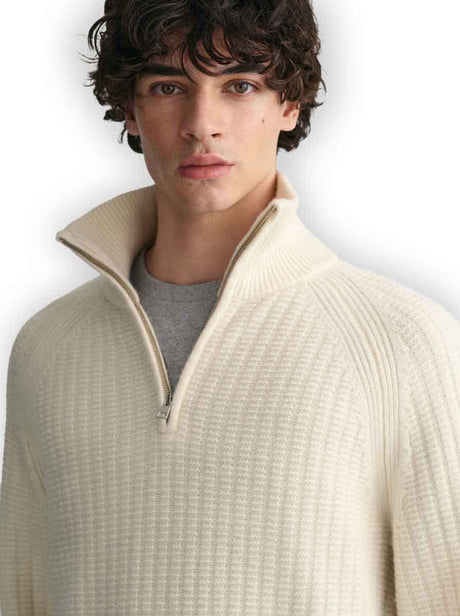 Gant Knitwear & Jumpers Gant - Textured Raglan Sleeve Half-Zip Sweater 223