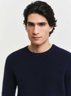 Gant Knitwear & Jumpers Gant - Textured Wool Blend Crew Neck Sweater