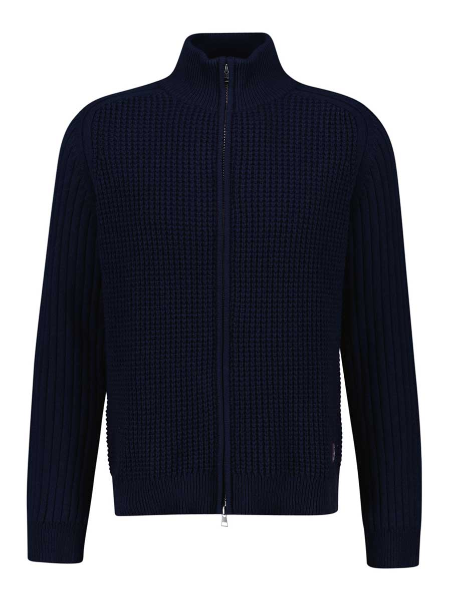 Gant - Textured Zip Cardigan at Andrew Gardner, Wendover – Andrew