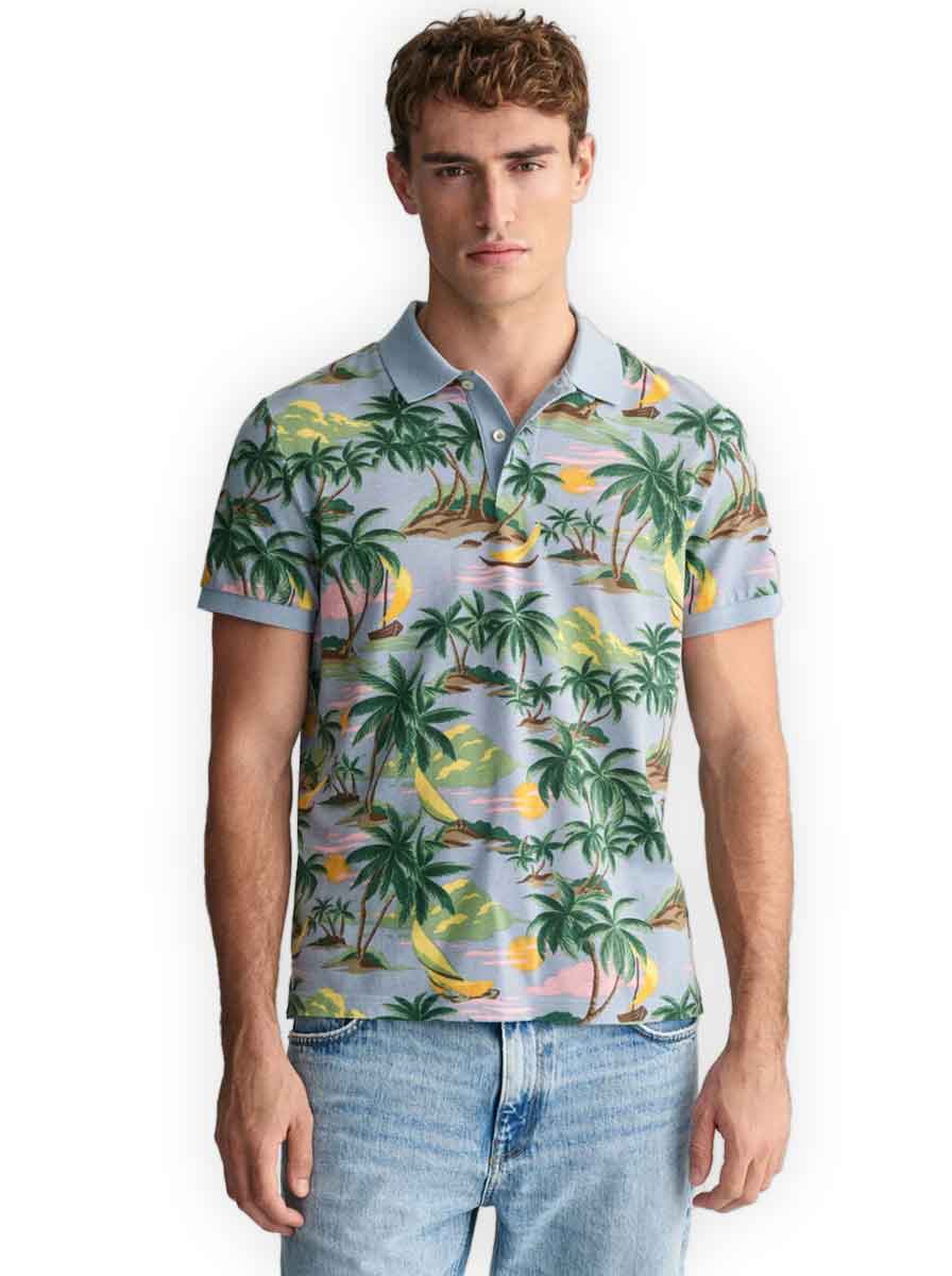 Hawaiian print polo shirts hotsell