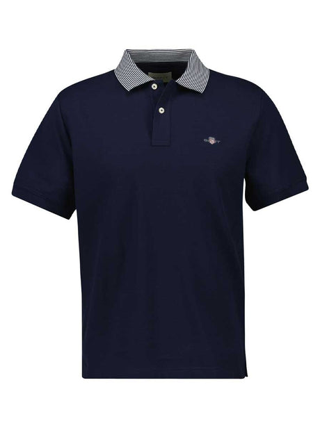 Gant Polo & T-Shirts Gant - Navy Polo Shirt w/ Contrast Collar