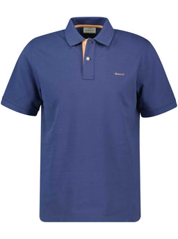 Gant Polo & T-Shirts Gant - Pique Blue Polo Shirt w/ Contrast Collar Detail