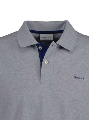 Gant Polo & T-Shirts Gant - Pique Grey Polo Shirt w/ Contrast Collar Detail