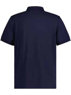 Gant Polo & T-Shirts Gant - Pique Navy Polo Shirt w/ Contrast Collar Detail