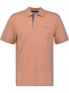 Gant Polo & T-Shirts Gant - Pique Peach Polo Shirt w/ Contrast Collar Detail