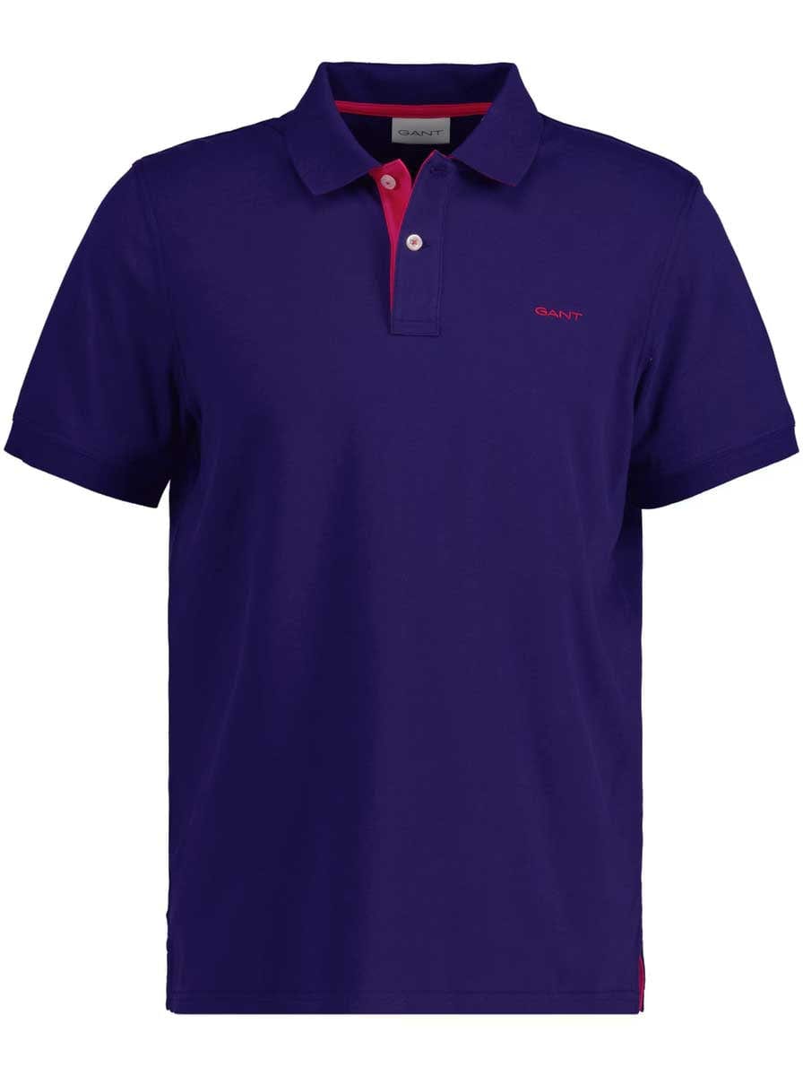 Gant Polo & T-Shirts Gant - Pique Persian Blue Polo Shirt w/ Contrast Collar Detail