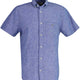 Gant Shirts Gant - Cotton/Linen Blue Short Sleeve Shirt