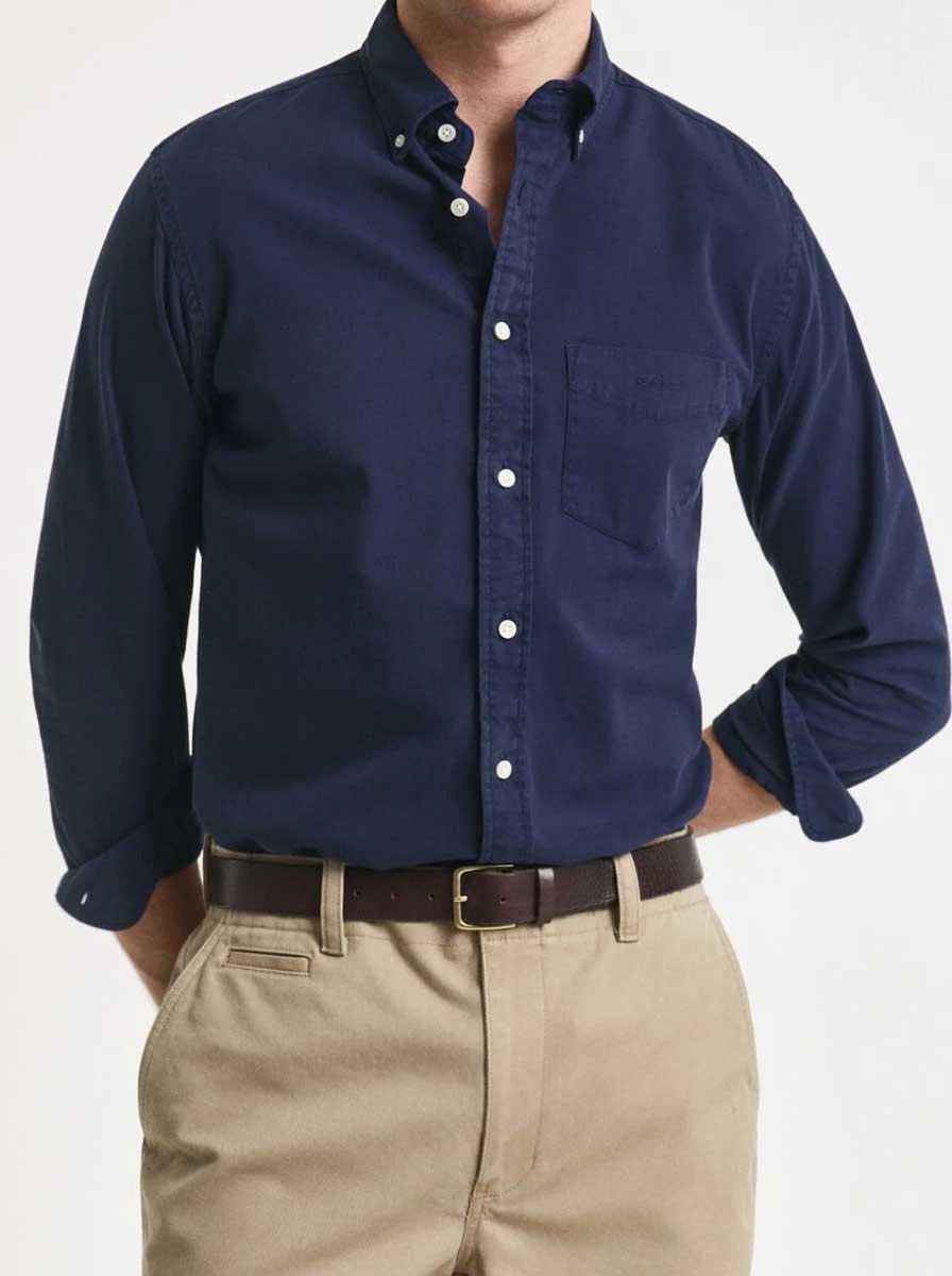 Gant Shirts Gant - Evening Blue Garment-Dyed Twill Shirt
