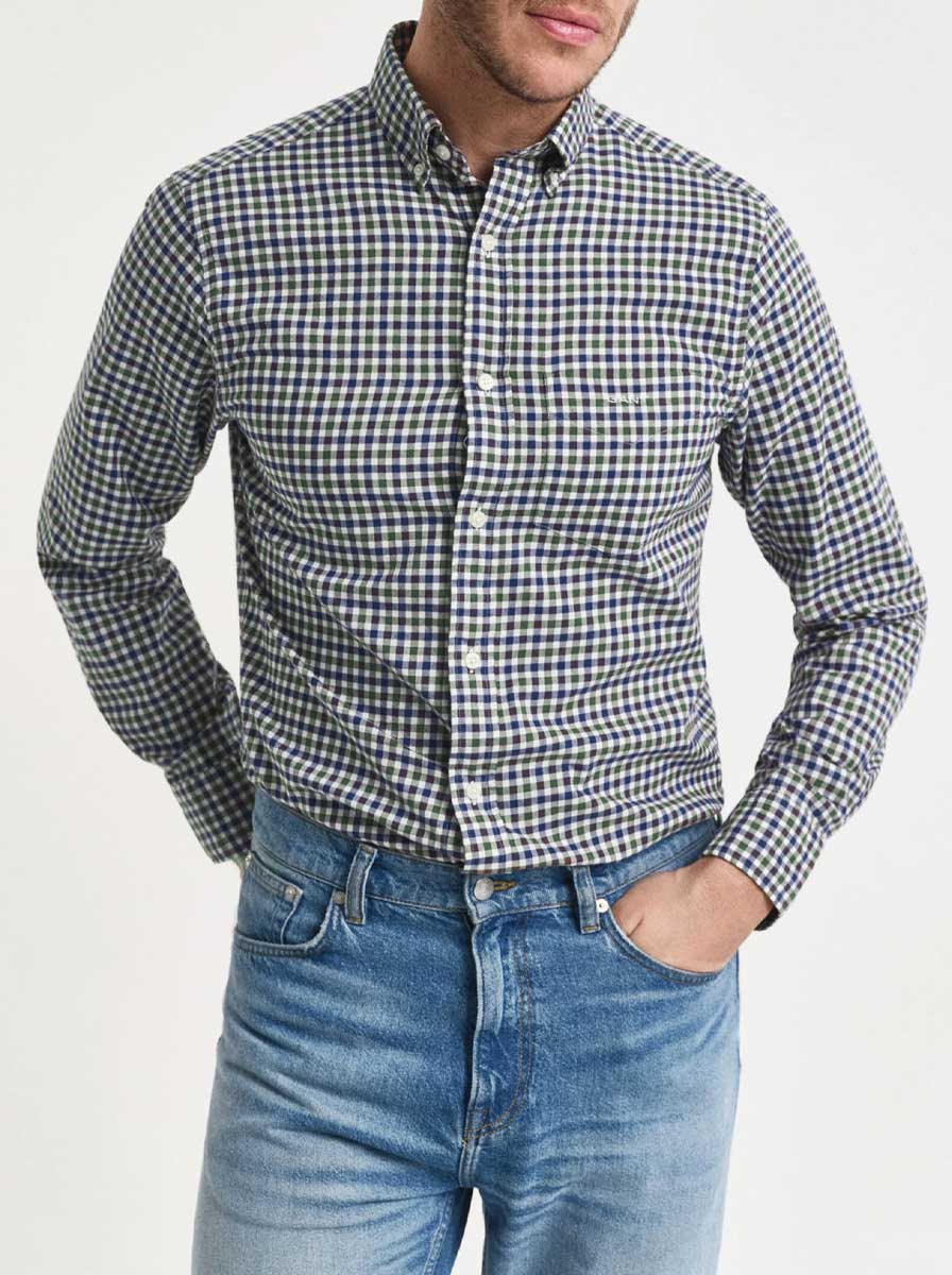 Gant Shirts Gant - Green Gingham Check Shirt
