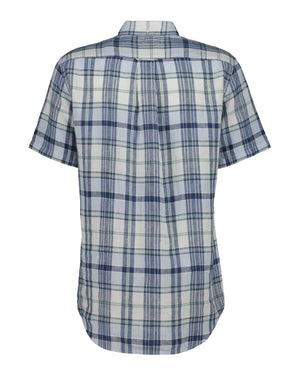 Gant Shirts Gant - Linen Madras Check Short Sleeve Shirt